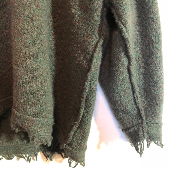 Free People Sweater, EUC V-Neck Oversized Green - Picture 4 of 10
